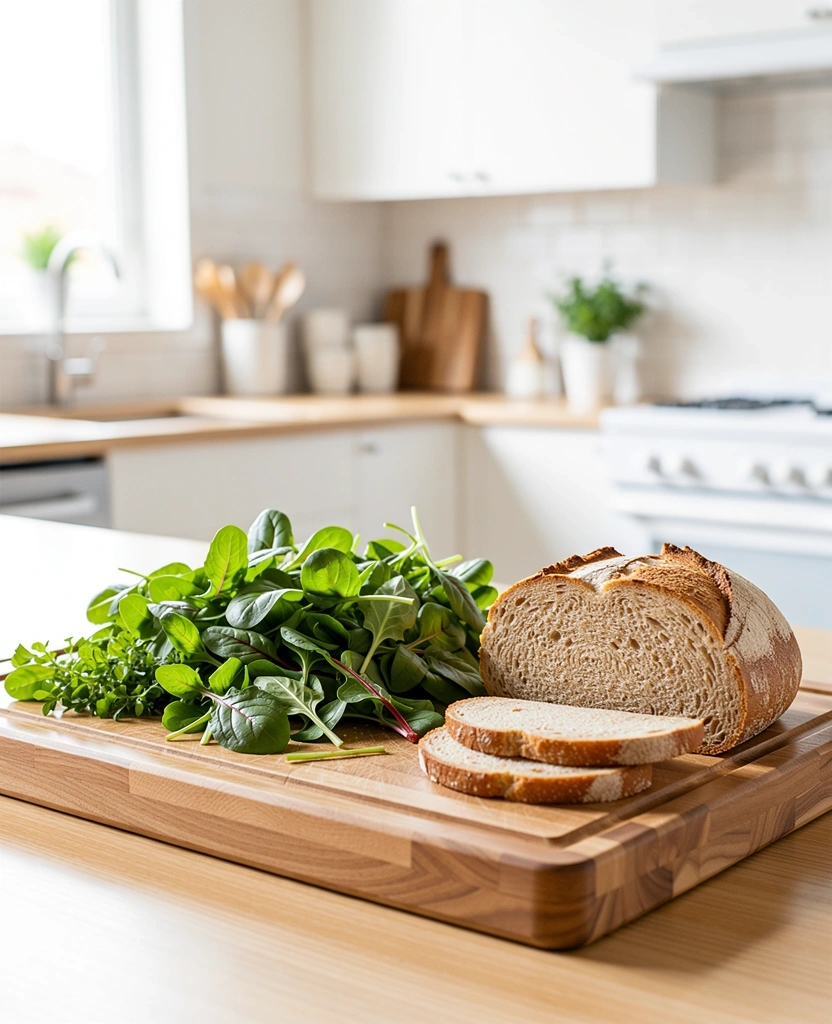 Tuoreita raaka-aineita keittiössä